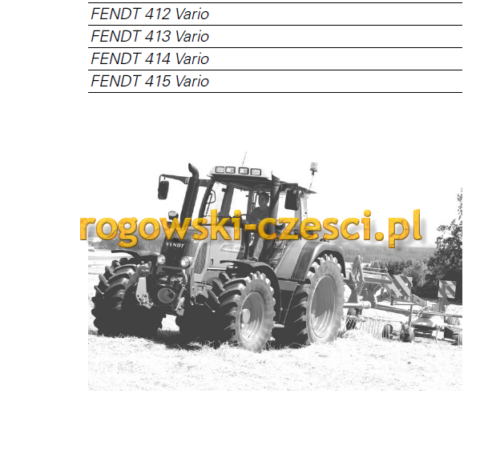 Instrukcja Obsługi Fendt Vario 411, 412, 413, 414, 415 po polsku