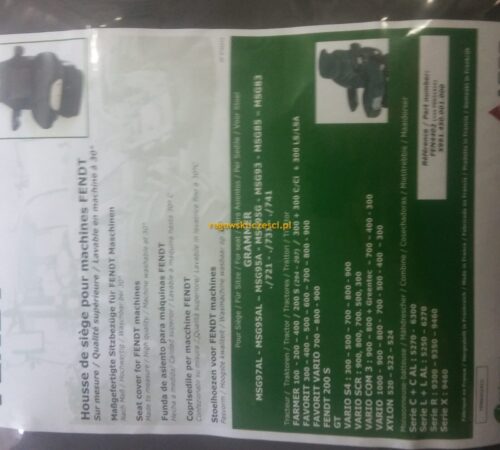 Pokrowiec na siedzenie FENDT X991450001000